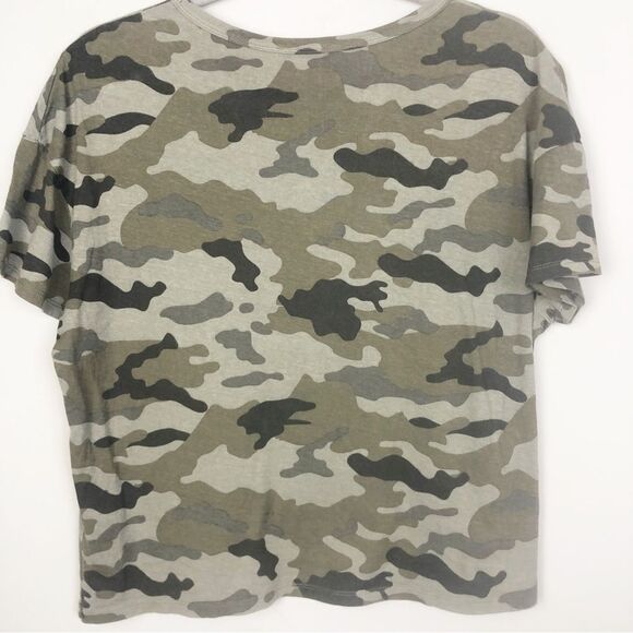 ZARA | Camouflage Boxy Short Sleeve Semi Cropped Green/Black Tee Women’s Size M - Picture 8 of 8